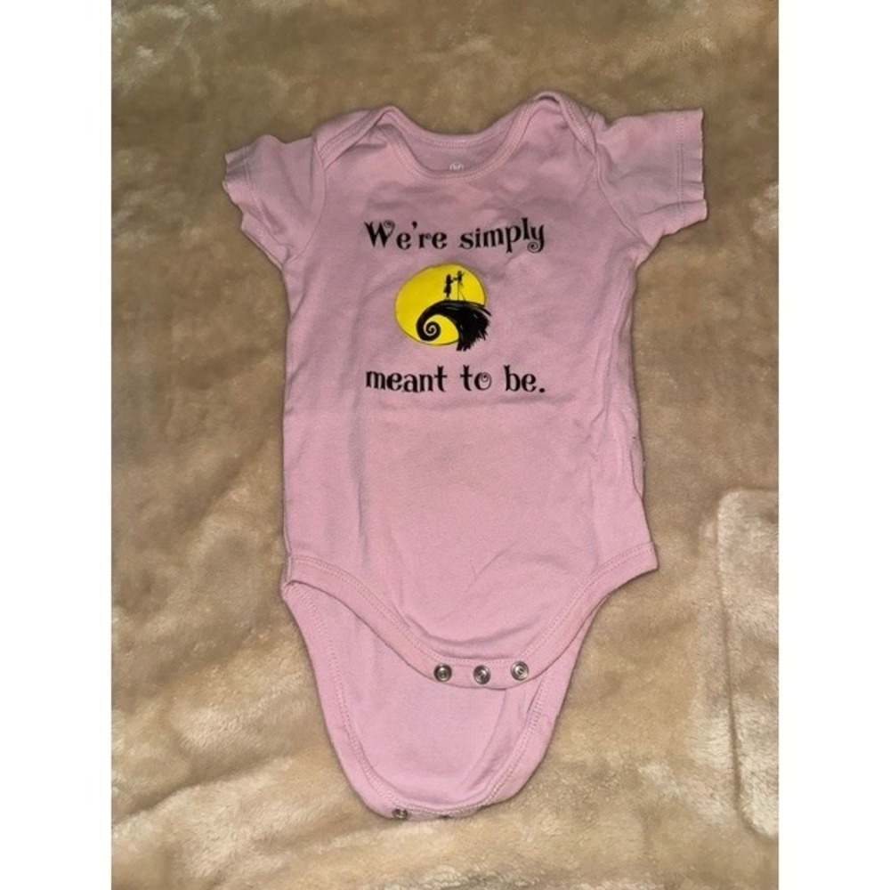 Honest Baby Nightmare Before Christmas Pink Organic Cotton Bodysuit 6-9 Months